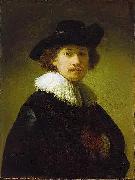 REMBRANDT Harmenszoon van Rijn Self-portrait with hat oil painting